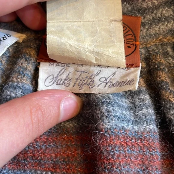 VTG Missoni 70s 80s wool stripe collared maxi dress 42 medium POCKETS - Picture 13 of 16